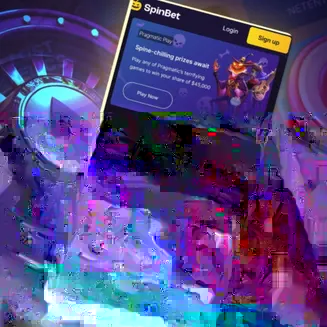 SpinBet mobile screen with Pragmatic Play Halloween promo and featured slot games